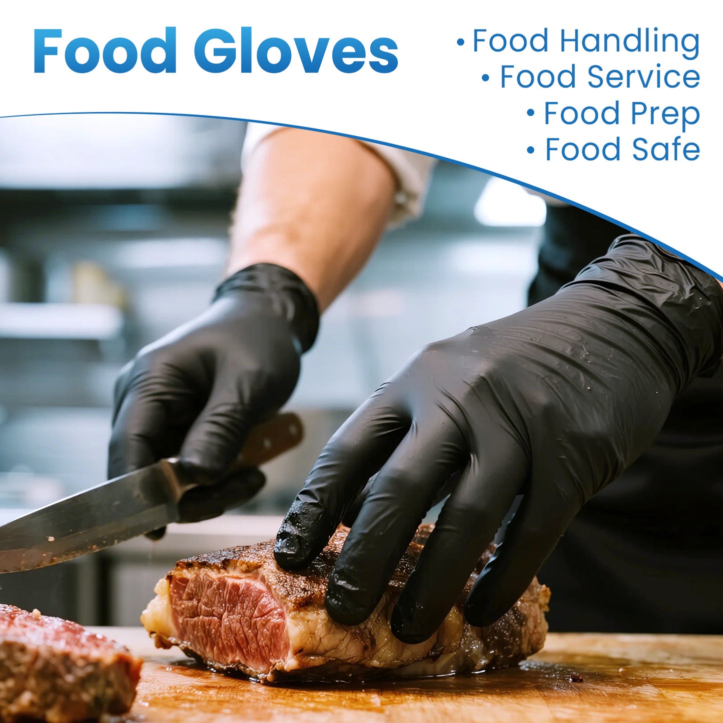 Guantes Desechables de Nitrilo Negro Borje®, Sin Látex y Sin Polvo, Aprobados para Alimentos, Punta Texturizada, Limpieza